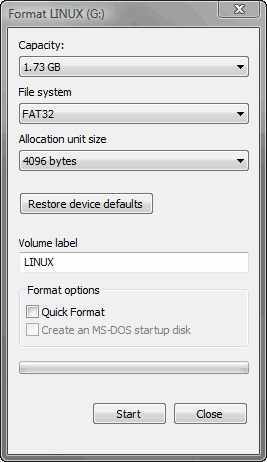 format your USB drive in Windows Vista